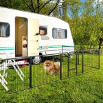Enclos pour chiens 8 panneaux hauteur de 60cm pour chiot animaux parc portable pliable avec porte barri�re ...