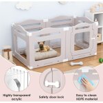 Enclos pour chien en acrylique 60 cm, clture d'intrieur parc chien interieur, 5 pcs + 1 panneaux avec ...