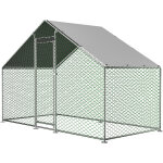 Enclos m�tallique 3x1. 5x2m avec verrou de s�curit� et b�che imperm�able en pe, pour poules, lapins et ...