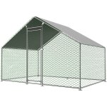 Enclos m�tallique 3x2x2m avec verrou de s�curit� et b�che imperm�able en pe, pour poules, lapins et autres ...