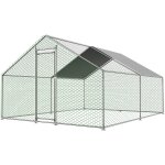 Enclos m�tallique 3x4x2m avec verrou de s�curit� et b�che imperm�able en pe, pour poules, lapins et autres ...