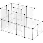 Enclos modulable parc pour cochons d'inde modulable 143 x 73 x 93 cm plastique transparent