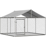 Enclos et parc pour chien, niche ext�rieure pour chien 230x230x117cm - grillage m�tallique galvanis� ...