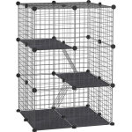 Enclos pour petits animaux - pawhut - modulable - 3 niveaux - 39 panneaux - pour lapin, chaton, chinchilla, ...
