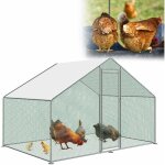 Yardin enclos poulailler cage avec serrure, structure en acier galvanis, toit pe pour volailles, lapins, ...