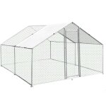 Enclos poulailler ext�rieur 3mx4mx2m voli�re acier galvanis� volaille cage animal chien lapin canard ...