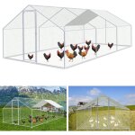 Enclos poulailler enclos extrieur acier galvanis avec grillag und auvent cage pour animaux poulailler ...
