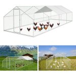 Enclos poulailler enclos extrieur acier galvanis avec grillag und auvent cage pour animaux poulailler ...