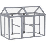 Enclos poulailler - pawhut - 1, 18 m� - porte verrouillables cadre en bois massif - pour 1 - 3 poules ...