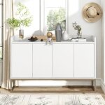 Enfilade 120 cm - avec 4 portes d'armoire - et pieds en m�tal dor� - style minimaliste moderne - adapt� ...