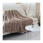 Enjoy home - plaid effet velours côtelé taupe 130x170cm - 130x170cm - taupe Enjoy home - plaid effet velours côtelé taupe 130x170cm - 130x170cm - taupe