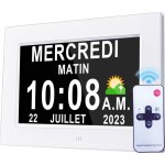 Enowelir horloge num�rique am�lior�e � 19 alarmes, heure d'�t� automatique, r�veil mural silencieux avec ...