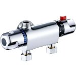 Enowelir mitigeur thermostatique de douche de bain, laiton chrom mural douche barre de mixage vanne ...