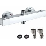 Enowelir mitigeur thermostatique de douche?barre de douche carr�e thermostatique en laiton chrom� - sortie ...