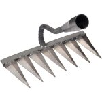 Enowelir r�teau de d�sherbage scarificateur en acier tremp� outil de sol portatif pour creuser repiquage ...