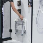 Enowelir si�ge de douche, banc de douche pliable, si�ge de bain mural, avec pieds antid�rapants, trous ...
