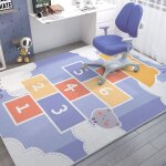 Enowelir - tapis marelle animal, 80 x 120 cm, pour enfants, idal pour salle de jeux, tapis d'intrieur ...