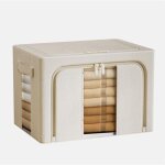 Enowelir tissu 100 % coton naturel de qualit� sup�rieure, grande bo�te de rangement zipp�e pour v�tements ...