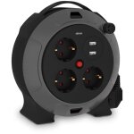 Enrouleur de cble avec 2 connexions usb - a et 3 prises schuko 2p + t (3680w 16a et cble de 5 mtres) ...