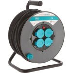 Enrouleur de chantier 25m gefom ? cble 3g2. 5mm ? ip44 tanche ? 4 prises 16a + clapet ? scurit et ...