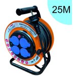 Enrouleur pro de chantier 3g1. 5 25m ip44 platine fixe (anti twist) - c�ble h07rn - f - 4 prises 16a ...