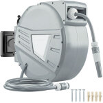 Enrouleur tuyau arrosage mural - outsunny - 20 + 1, 6 m x � 15 mm - r�tractable automatique pivotant ...