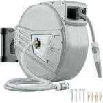 Enrouleur tuyau arrosage mural - outsunny - 40 + 2 m x � 15mm - r�tractable automatique pivotant � 180� ...