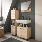 Ensemble 1 colonne vitrée + 2 meubles décor chêne - bostoz Ensemble 1 colonne vitrée + 2 meubles décor chêne - bostoz