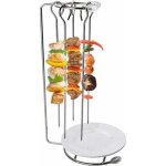 Ensemble de 1 pi�ce de support � brochettes pour barbecue en acier inoxydable - avec 5 brochettes pour ...