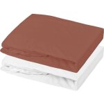 Ensemble 1 prot�ge - matelas + 1 drap housse - p'tit dodo - 70 x 140 cm - blanc / terracotta
