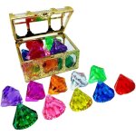 Ensemble de 10 jouets de plong�e en pierres pr�cieuses, coffre au tr�sor de pirate en forme de diamant, ...