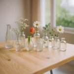 Ensemble de 10 vases decoratifs en verre texture