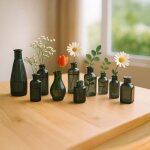 Ensemble de 10 vases decoratifs en verre texture style vintage