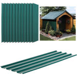 Ensemble de 12 panneaux de toiture en t�le d'acier ondul�e - vert