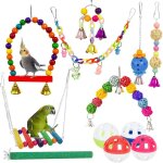 Ensemble de 12 pièces de balançoire de jouet à mâcher d'oiseau de jouet de perroquet, balançoire de jouet ... Ensemble de 12 pièces de balançoire de jouet à mâcher d'oiseau de jouet de perroquet, balançoire de jouet ...