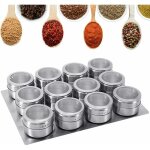 Ensemble de 12 pots  pices magntiques en acier inoxydable, pots  pices ronds, pots  pices, pots ...