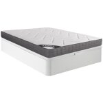 Ensemble 140 x 190 cm sommier coffre blanc + matelas ressorts ensach�s 5 zones accueil m�moire de forme ...