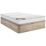Vente - unique - ensemble 140 x 190 cm sommier coffre naturel clair + matelas ressorts ensach�s �p. 20cm ...