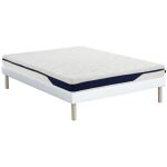 Ensemble 140 x 190 cm sommier tapissier + matelas mousse hd 7 zones et accueil gel � m�moire de forme ...