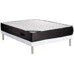 Ensemble 140 x 190 cm sommier tapissier + matelas ressorts ensach�s 7 zones et m�moire de forme �p. 24cm ...