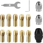 Ensemble de 15 pi�ces mandrin pour dremel, cuivre pur accessoires pour dremel, plage de serrage 0, 5 ...