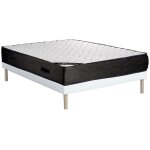 Ensemble 160 x 200 cm sommier tapissier + matelas ressorts ensachs 7 zones et mmoire de forme p. 24cm ...