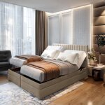 Trada - ensemble 180x200 cm adle matelas + sommier relaxation lectrique beige