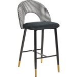 Beliani - ensemble de 2 chaises de bar rétro en velours noir et blanc pieds en acier noir détails dorés ... Beliani - ensemble de 2 chaises de bar rétro en velours noir et blanc pieds en acier noir détails dorés ...