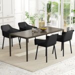 Ensemble de 2 chaises de salle � manger modernes en plastique fauteuils de cuisine avec dossier en maille ...