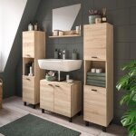 Ensemble 2 colonnes de salle de bain + 2 meubles dcor chne - bostoz