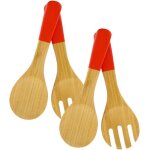 Ensemble de 2 couverts � salade en bois fackelmann wood edition