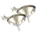 Ensemble de 2 entonnoirs de cuisine inox avec grille pour impuret�s 14 cm fackelmann
