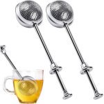 Ensemble de 2 infuseurs � th� en acier inoxydable avec long manche - boule a the, infuseur th�, filtre ...