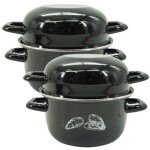 Ensemble de 2 marmites a moules - fackelmann - emaill�e - 20, 5 x 26 x 17, 5 cm